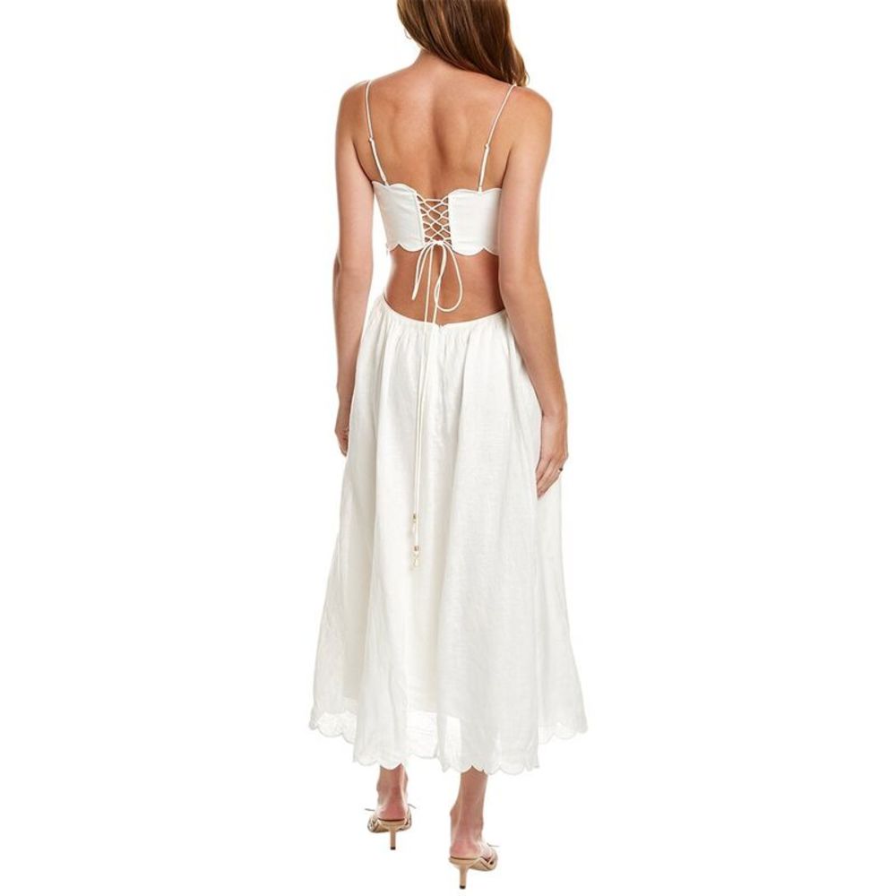 Zimmermann Scalloped Linen Midi Dress - Picture 2 of 3